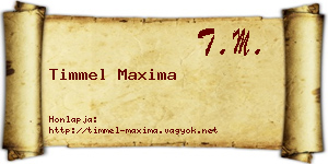 Timmel Maxima névjegykártya